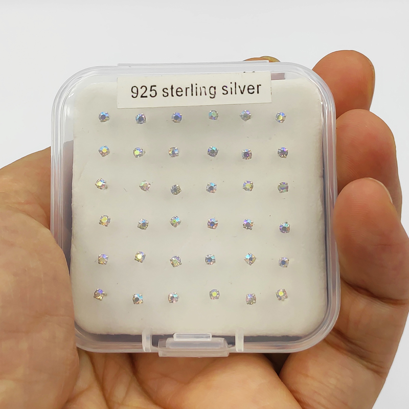 Body Jewelry Jewelry Box - 925 srebrny kolczyk do nosa 2.0mm