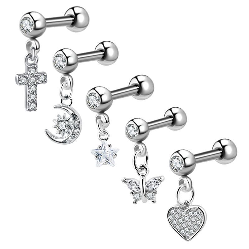Helix Cartilage Ring - (.) Kolczyki z cyrkoniami do piercingu