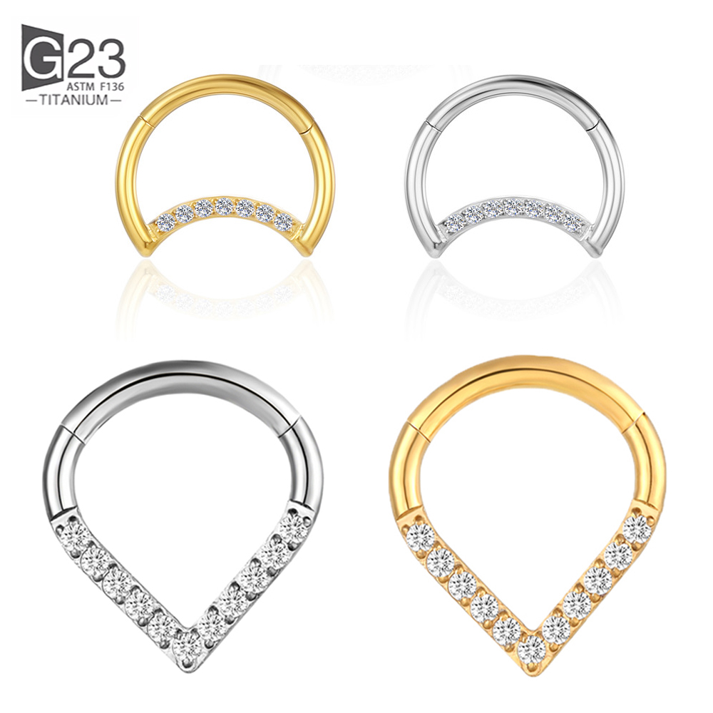 Helix Cartilage Ring - F136 Titanium Hinged Tear Drop Segment