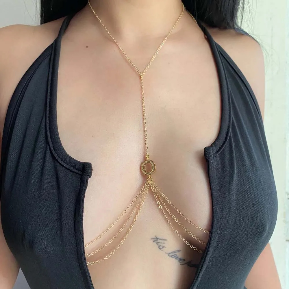 Body Jewelry Nipple Chain - Puste okrągłe łańcuszki na sutki Biżuteria