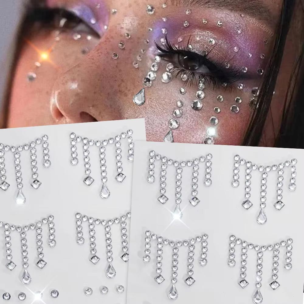 Body Jewelry Diamond - 1/5 Arkusze Naklejki na biżuterię twarzy