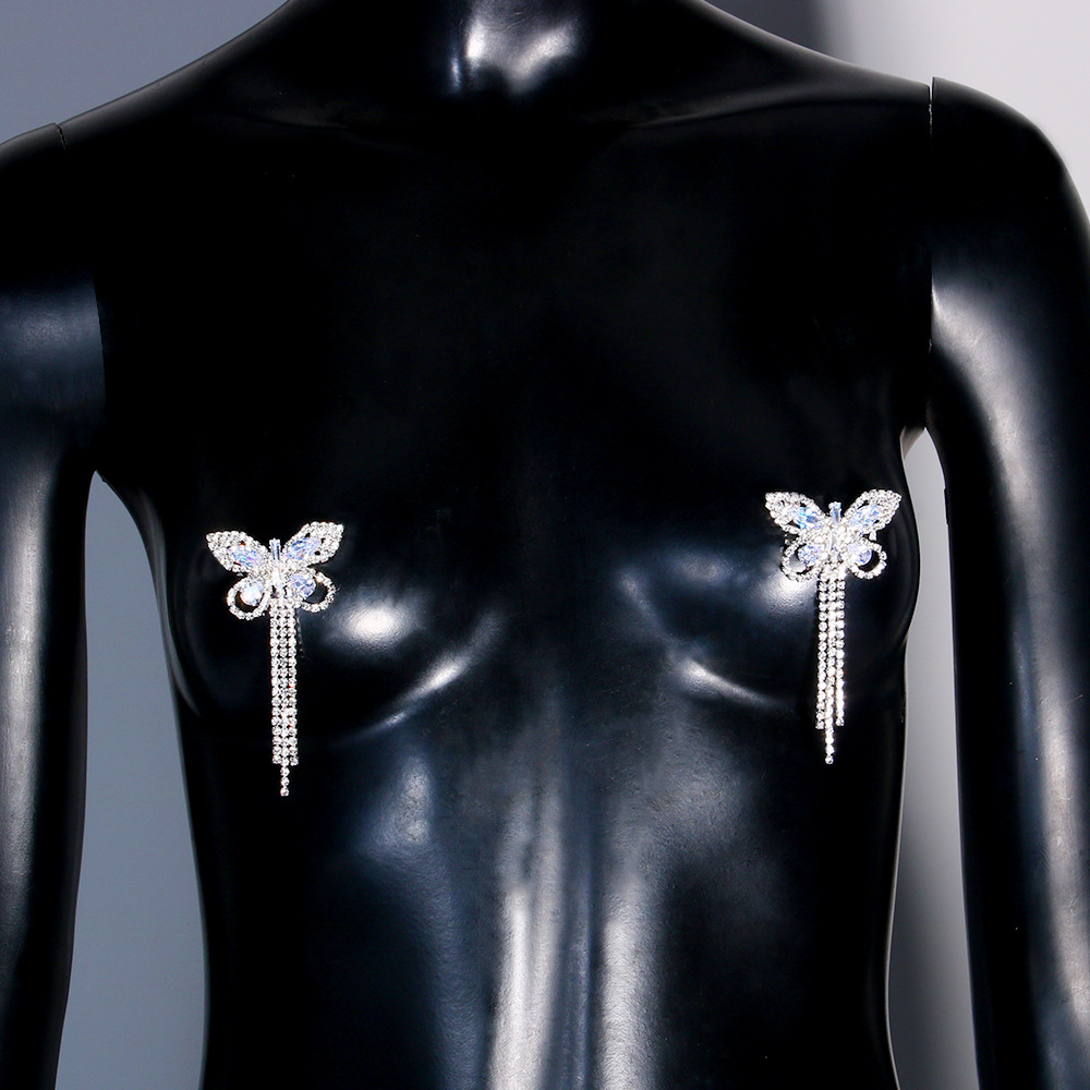 Seksowny Rhinestone motyl fręd – Body Jewelry Nipple Chain recenzja i cena