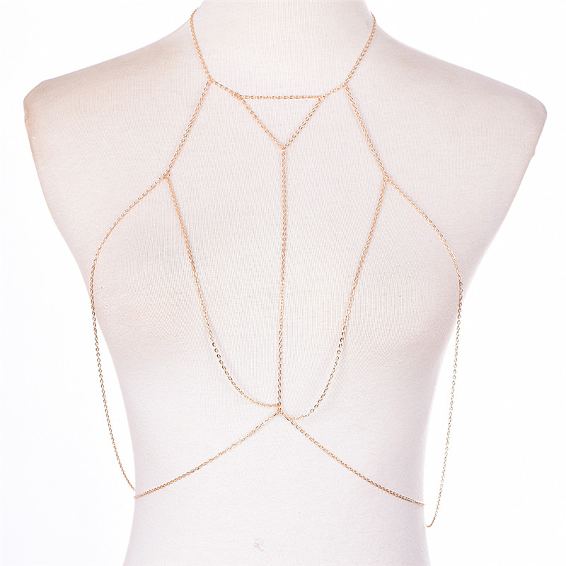 Złote srebrne modne ogniwo sta – Body Jewelry Bra recenzja i cena