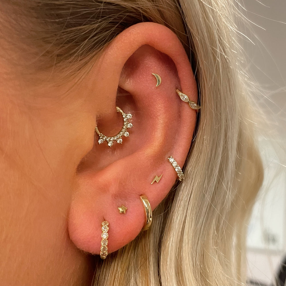 Gwiazda księżyc kolczyk do mał – Helix Cartilage Ring recenzja i cena