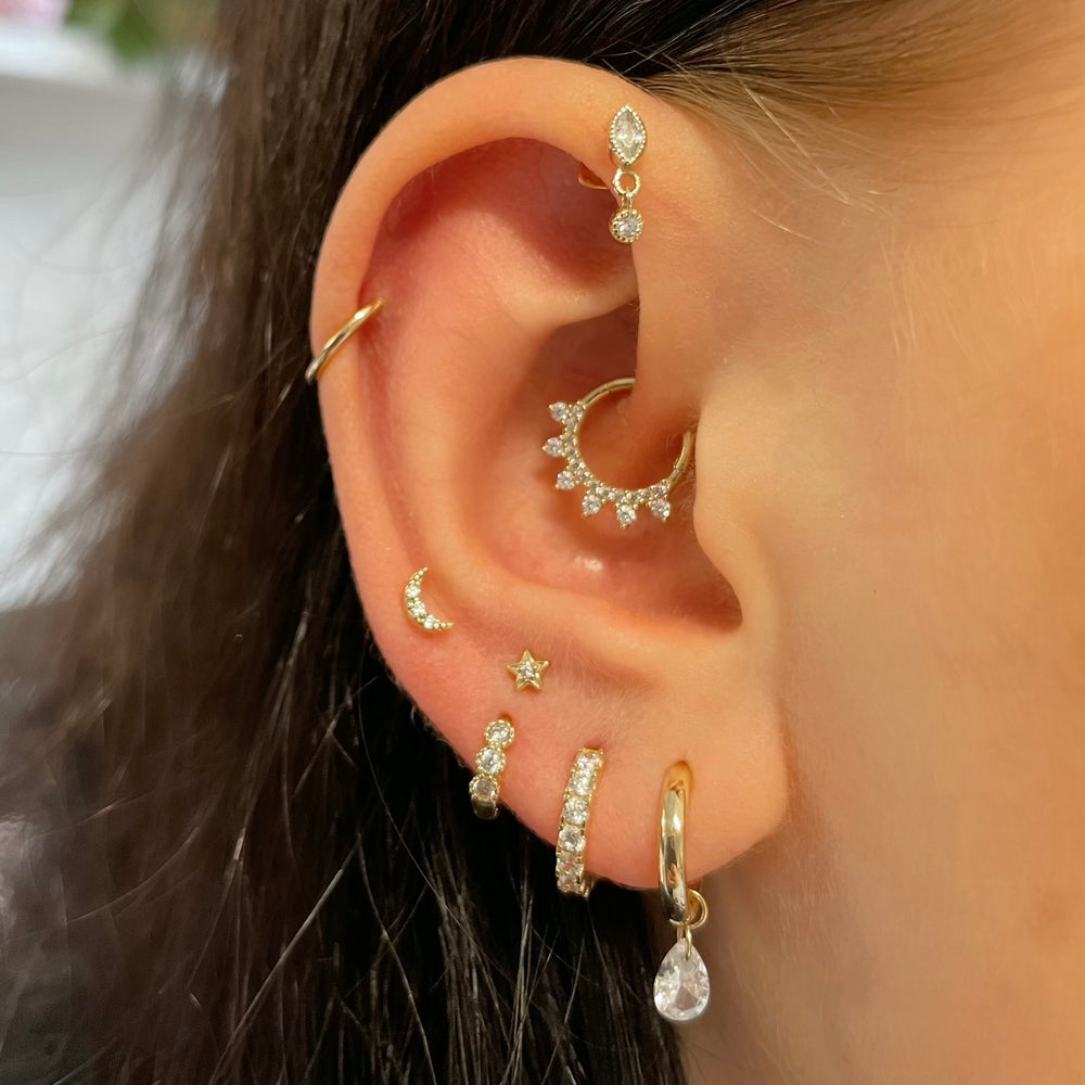 Gwiazda księżyc kolczyk do mał – Helix Cartilage Ring recenzja i cena