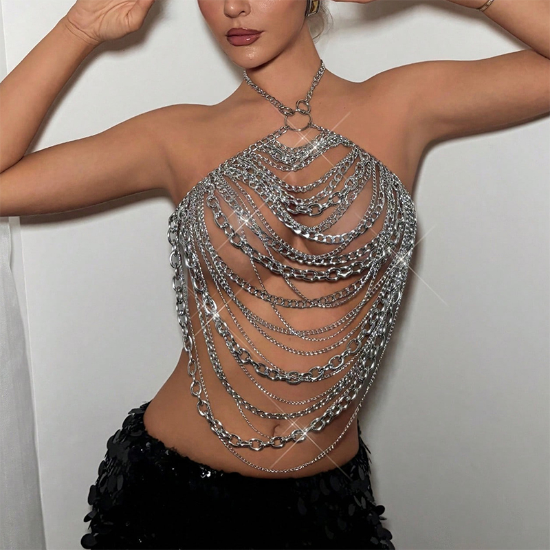 Damski strój festiwalowy, ręcz – Body Jewelry Nipple Chain recenzja i cena