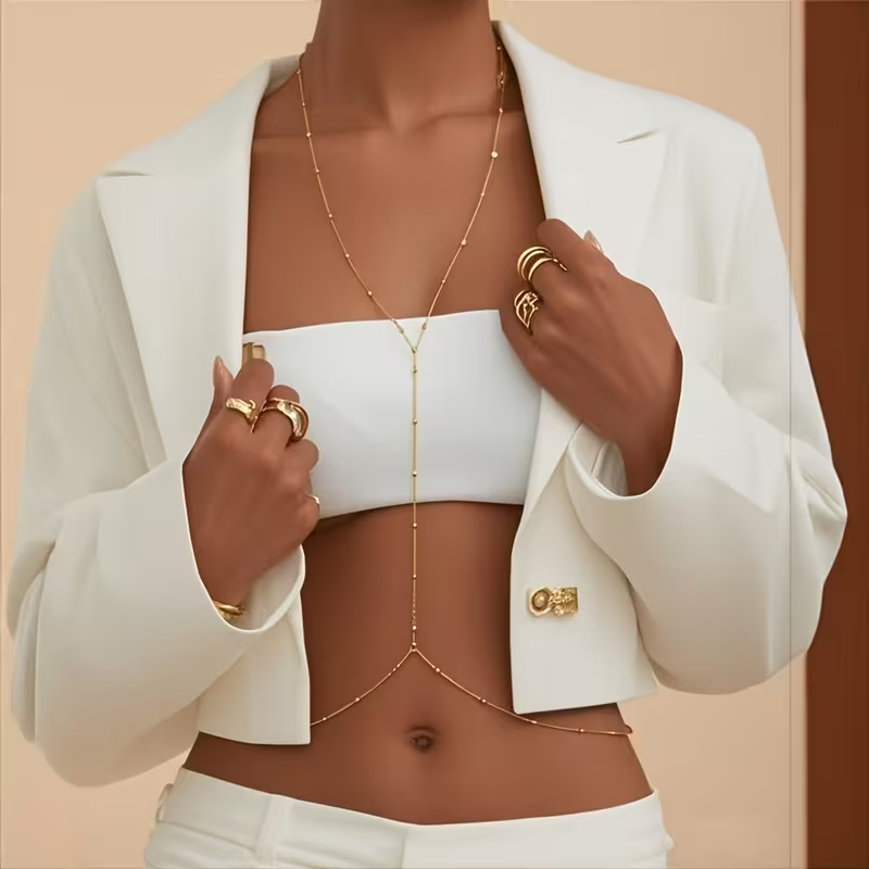 Prosty łańcuszek z koralikami  – Body Jewelry Bra recenzja i cena