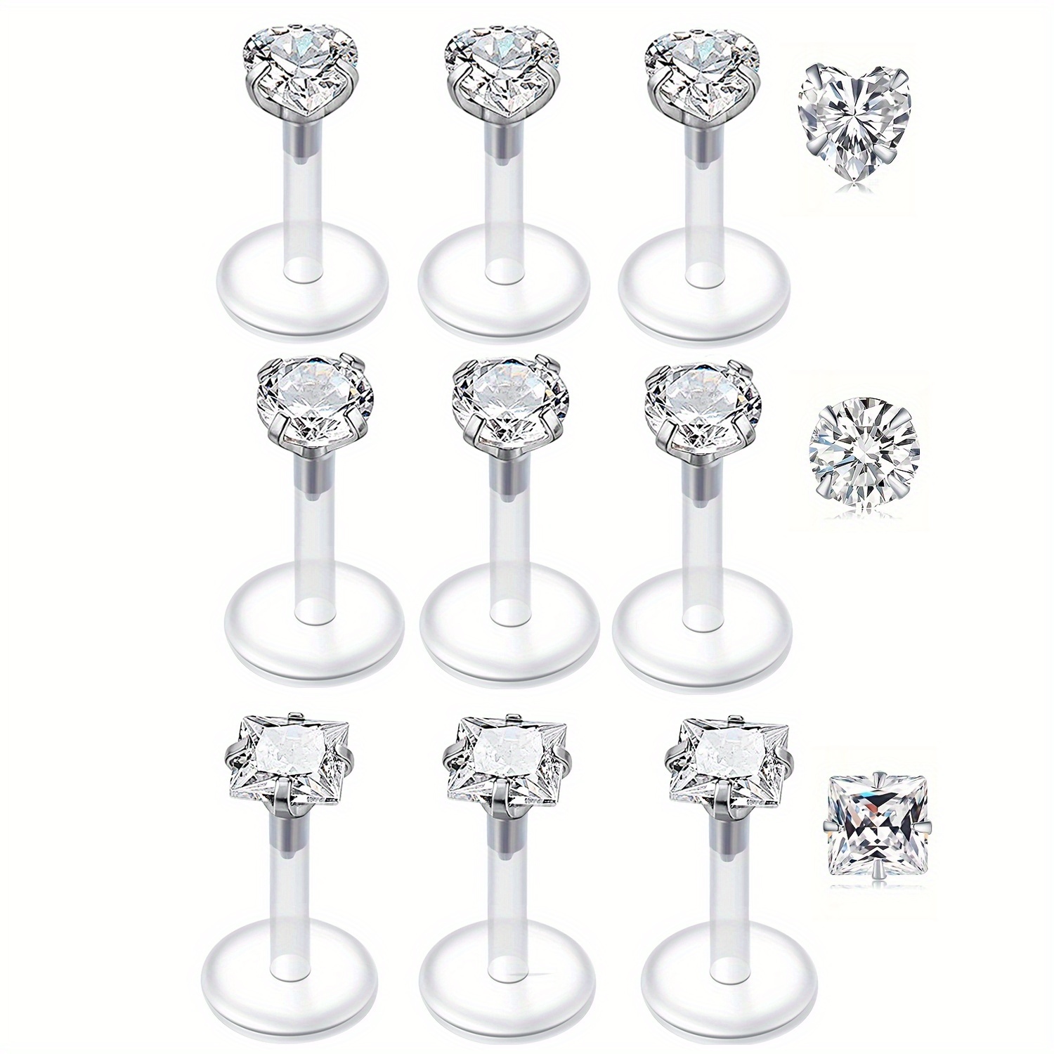 9 szt. Przezroczyste kolczyki  – Helix Cartilage Ring recenzja i cena