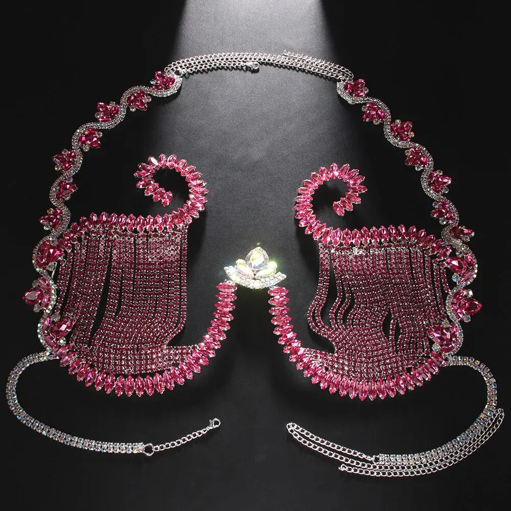 Rave różowy kryształowy wsporn – Body Jewelry Bra recenzja i cena