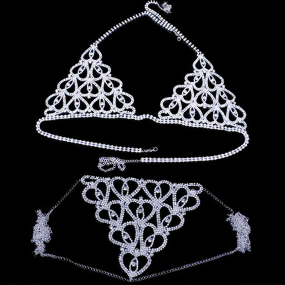 Moda Rhinestone Heart biustono – Body Jewelry Bra recenzja i cena