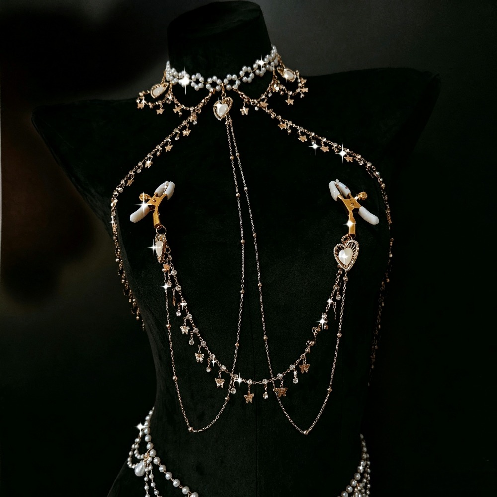 Perłowy choker, łańcuszek na c – Body Jewelry Nipple Chain recenzja i cena